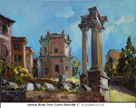 Ancient Rome Near Teatro Marcello-1, Oil on Board